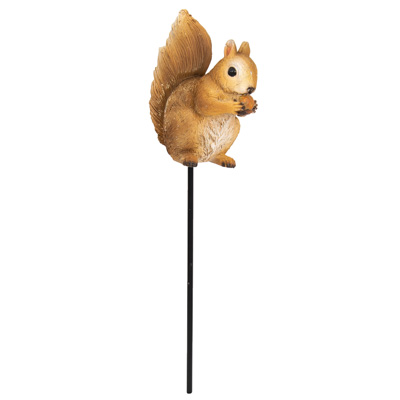 11 Inch High Planter Stick with Decorative Squirrel