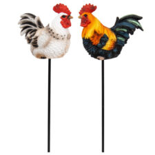 12 Inches High Assorted Planter Stick with Rooster