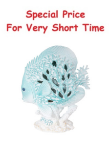 8 Inches High Aqua Coral-Look Fish on Base
